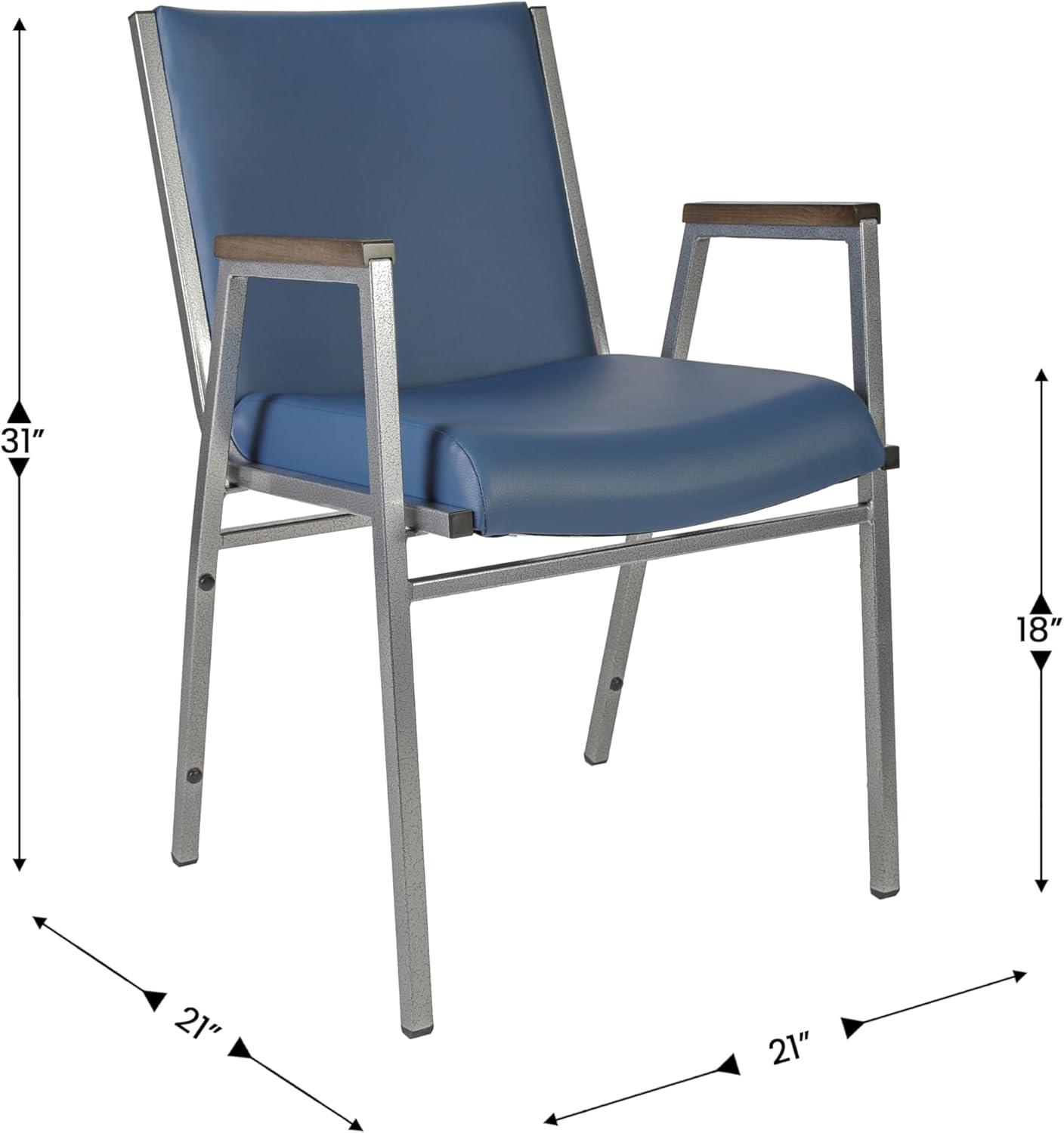 image:imageFlash Furniture HERCULES Series Heavy Duty Black Vinyl Stack Chair with Arms and Ganging BracketNavy Vinyl