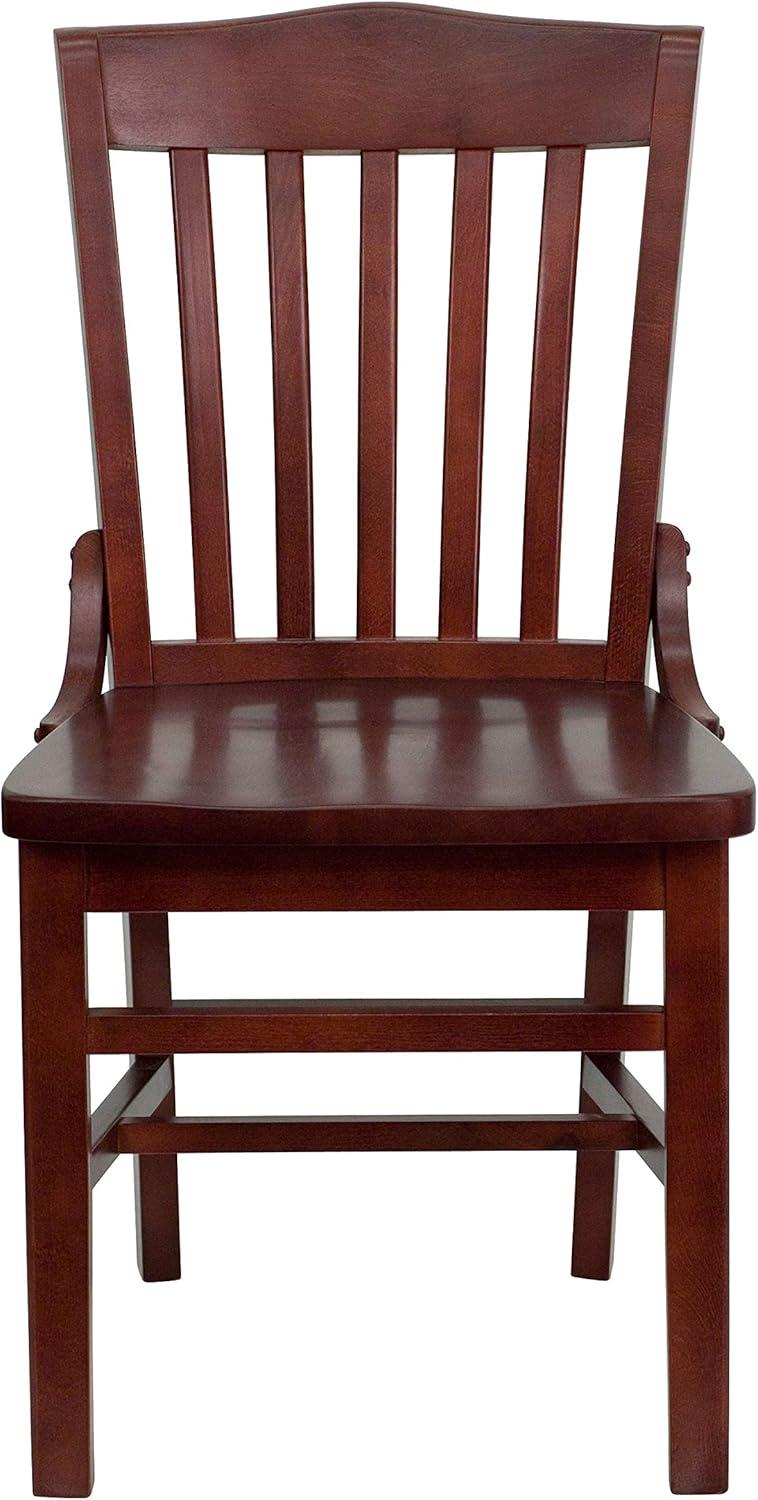 image:imageFlash Furniture HERCULES Series School House Back Mahogany Wood Restaurant Chair Pack of 4