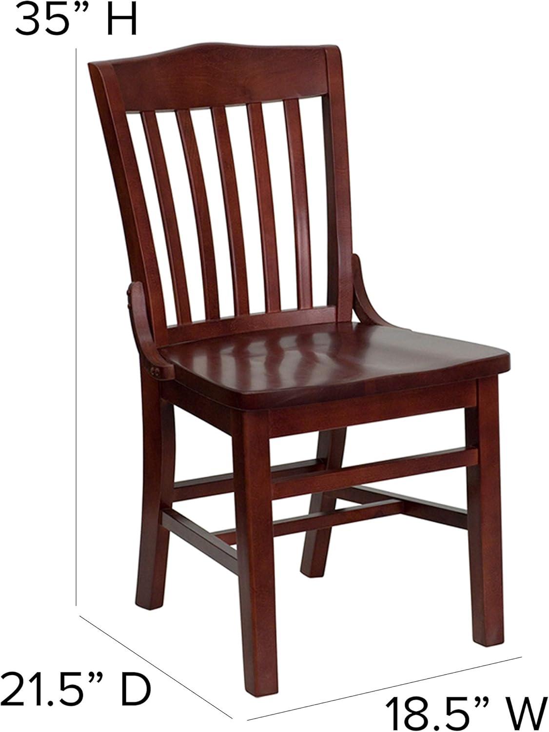 image:imageFlash Furniture HERCULES Series School House Back Mahogany Wood Restaurant Chair Pack of 4