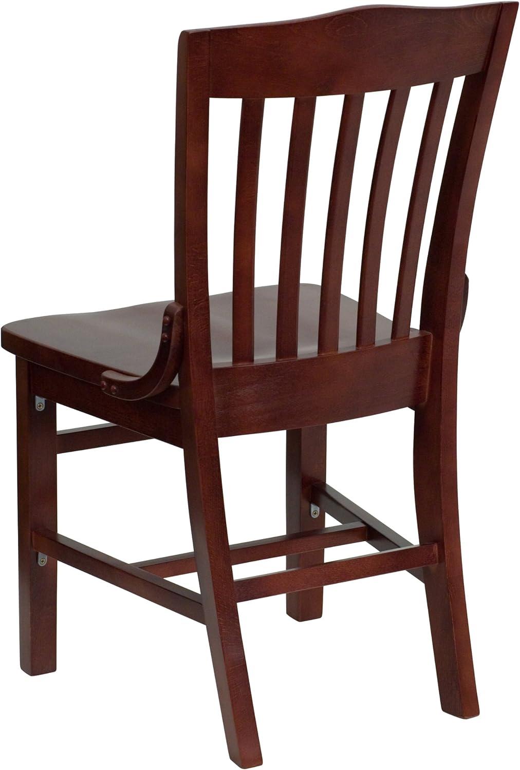 image:imageFlash Furniture HERCULES Series School House Back Mahogany Wood Restaurant Chair Pack of 4