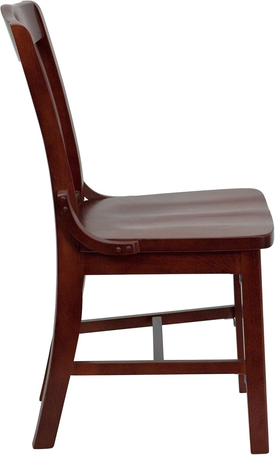 image:imageFlash Furniture HERCULES Series School House Back Mahogany Wood Restaurant Chair Pack of 4