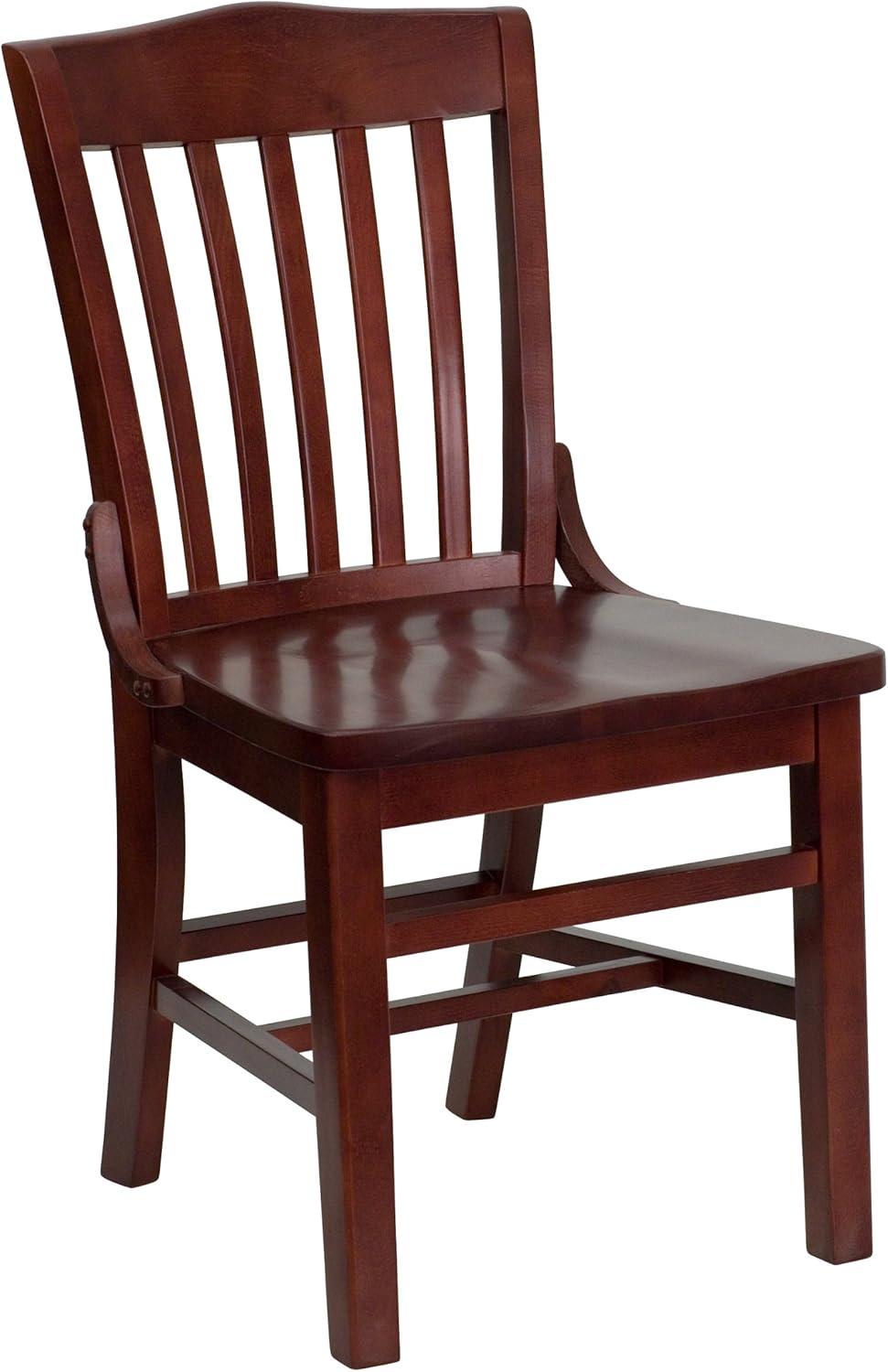 image:imageFlash Furniture HERCULES Series School House Back Mahogany Wood Restaurant Chair Pack of 4