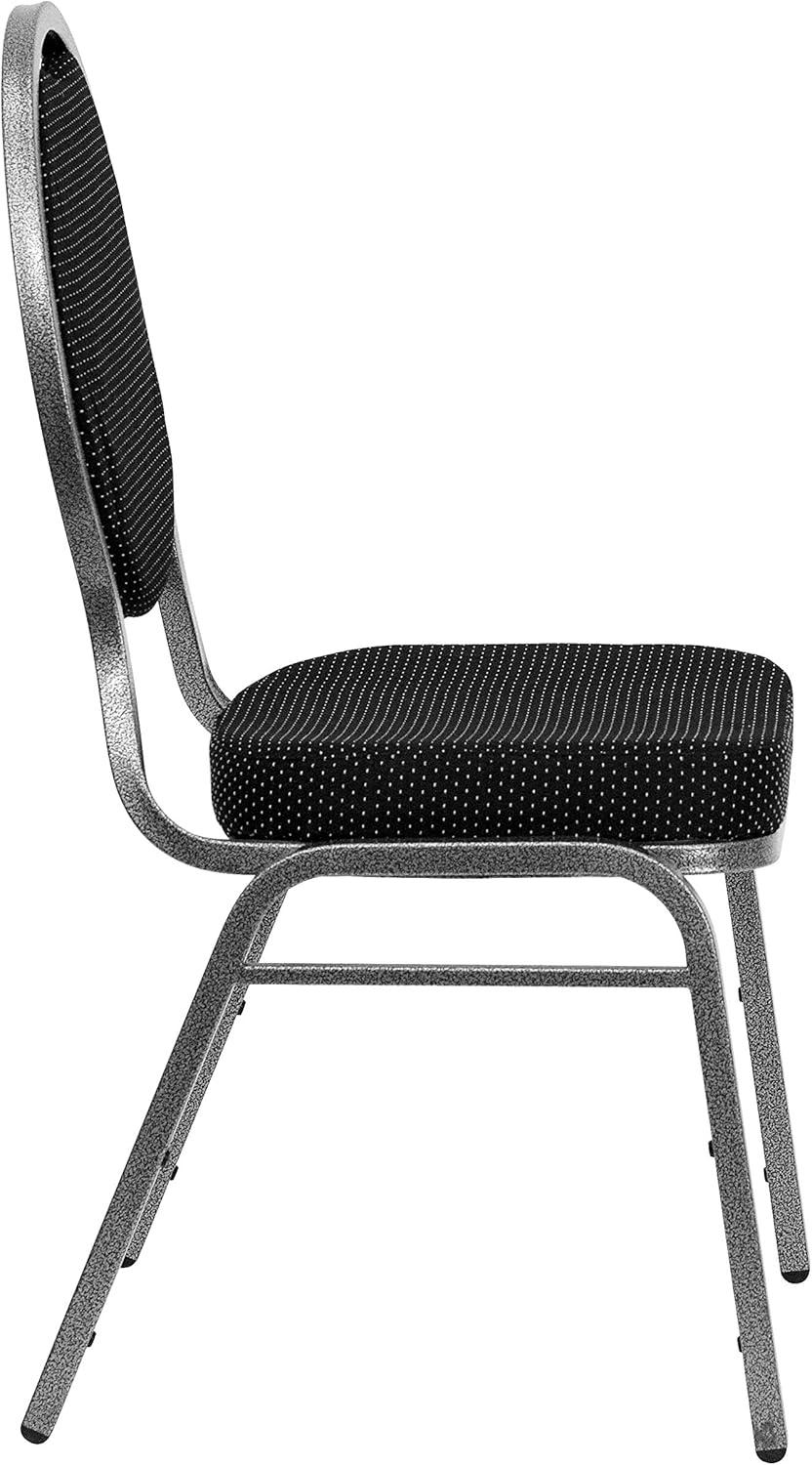 image:imageFlash Furniture HERCULES Series Teardrop Back Stacking Banquet Chair in Black Patterned Fabric Silver Vein FrameBlack Patterned FabricSilver Vein Frame