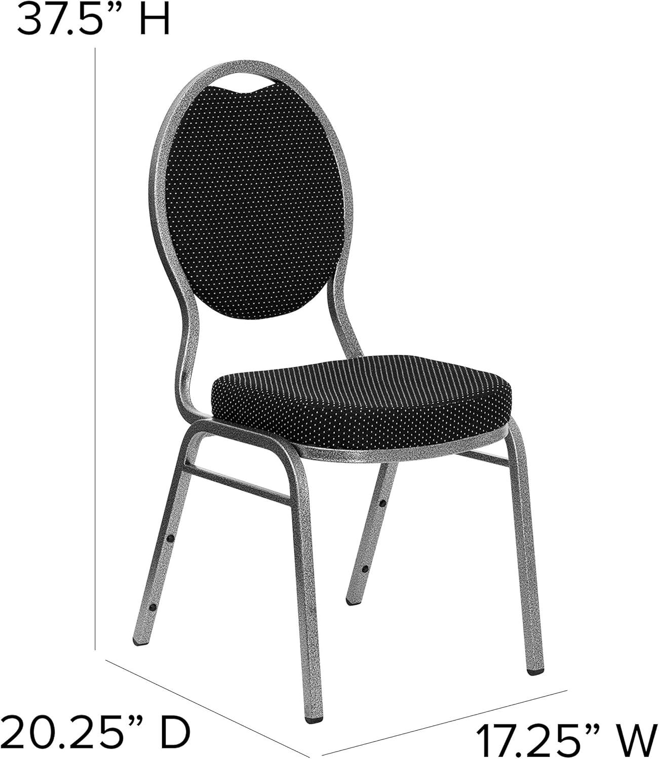 image:imageFlash Furniture HERCULES Series Teardrop Back Stacking Banquet Chair in Black Patterned Fabric Silver Vein FrameBlack Patterned FabricSilver Vein Frame