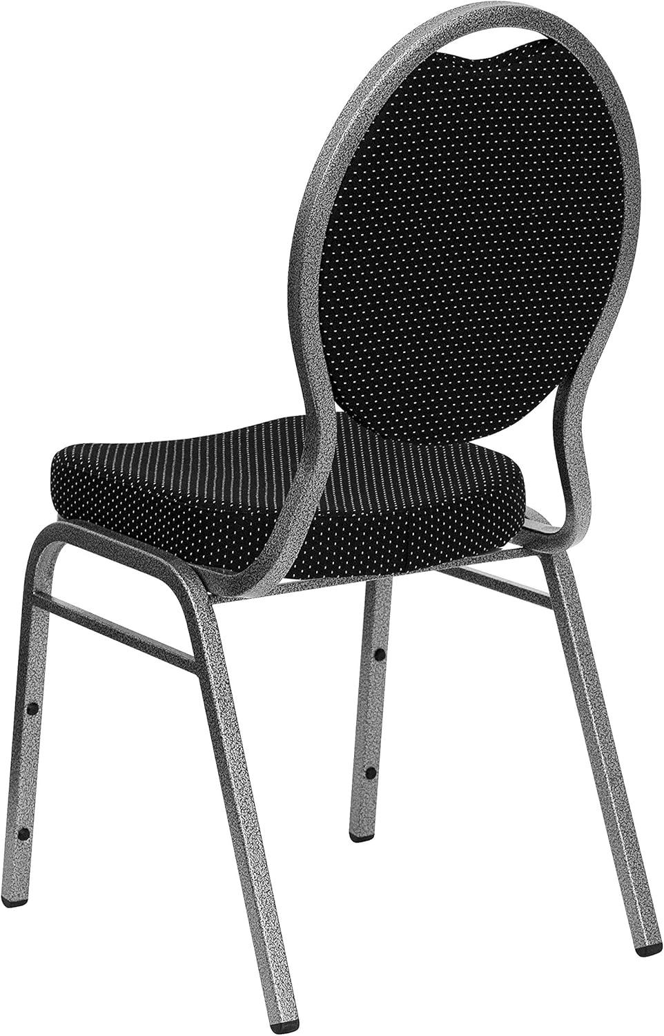 image:imageFlash Furniture HERCULES Series Teardrop Back Stacking Banquet Chair in Black Patterned Fabric Silver Vein FrameBlack Patterned FabricSilver Vein Frame