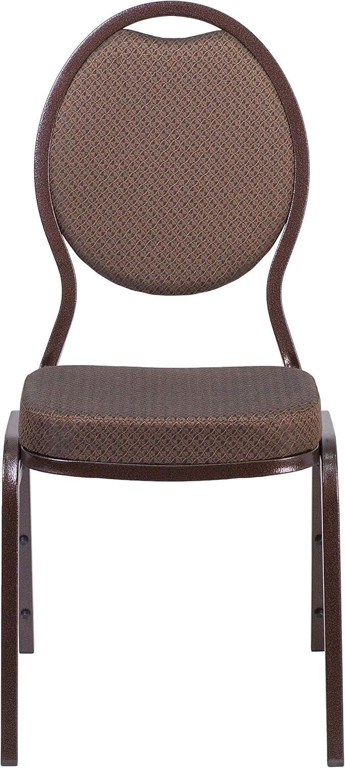 image:imageFlash Furniture HERCULES Series Teardrop Back Stacking Banquet Chair in Black Patterned Fabric Silver Vein FrameBrown Patterned FabricCopper Vein Frame