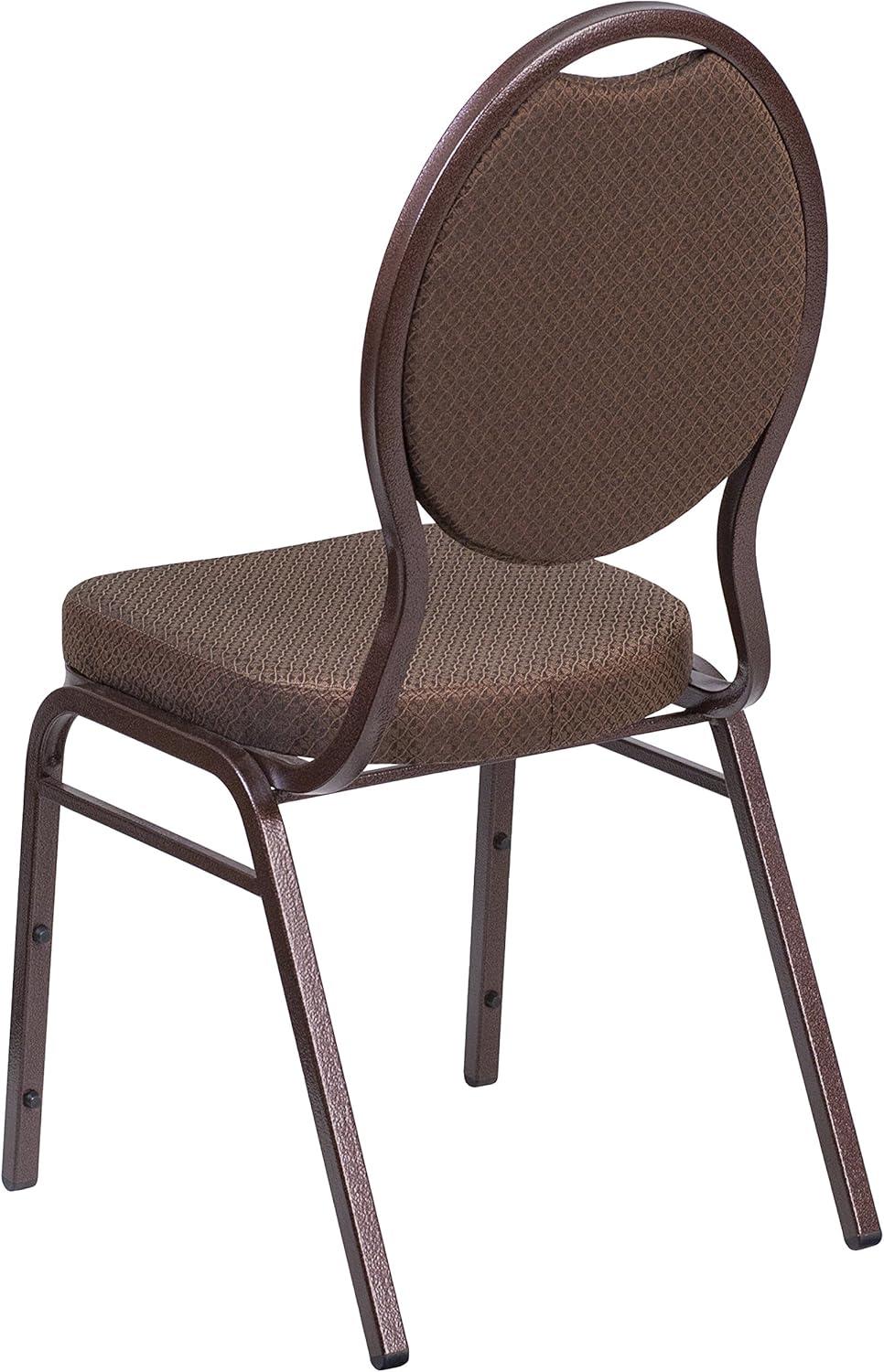image:imageFlash Furniture HERCULES Series Teardrop Back Stacking Banquet Chair in Black Patterned Fabric Silver Vein FrameBrown Patterned FabricCopper Vein Frame