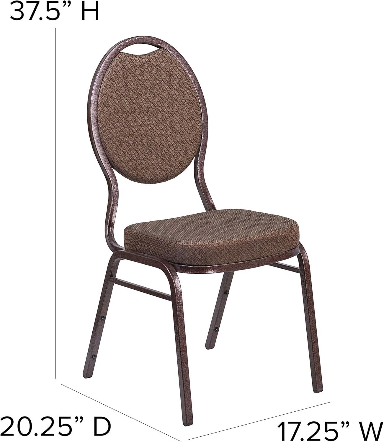 image:imageFlash Furniture HERCULES Series Teardrop Back Stacking Banquet Chair in Black Patterned Fabric Silver Vein FrameBrown Patterned FabricCopper Vein Frame