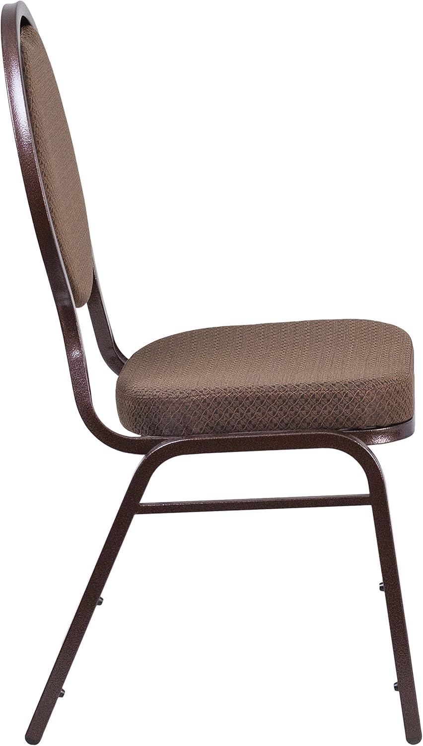 image:imageFlash Furniture HERCULES Series Teardrop Back Stacking Banquet Chair in Black Patterned Fabric Silver Vein FrameBrown Patterned FabricCopper Vein Frame