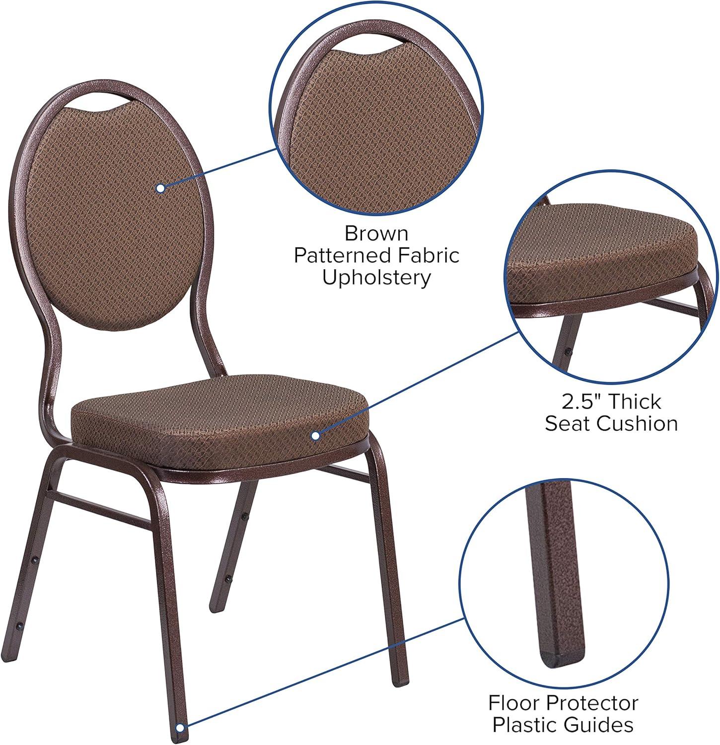 image:imageFlash Furniture HERCULES Series Teardrop Back Stacking Banquet Chair in Black Patterned Fabric Silver Vein FrameBrown Patterned FabricCopper Vein Frame