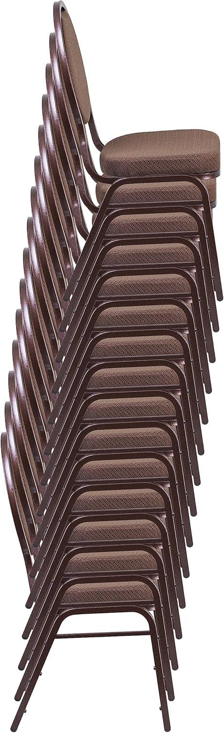 image:imageFlash Furniture HERCULES Series Teardrop Back Stacking Banquet Chair in Black Patterned Fabric Silver Vein FrameBrown Patterned FabricCopper Vein Frame