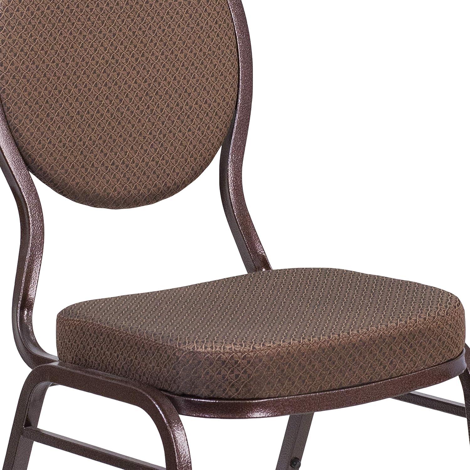image:imageFlash Furniture HERCULES Series Teardrop Back Stacking Banquet Chair in Black Patterned Fabric Silver Vein FrameBrown Patterned FabricCopper Vein Frame