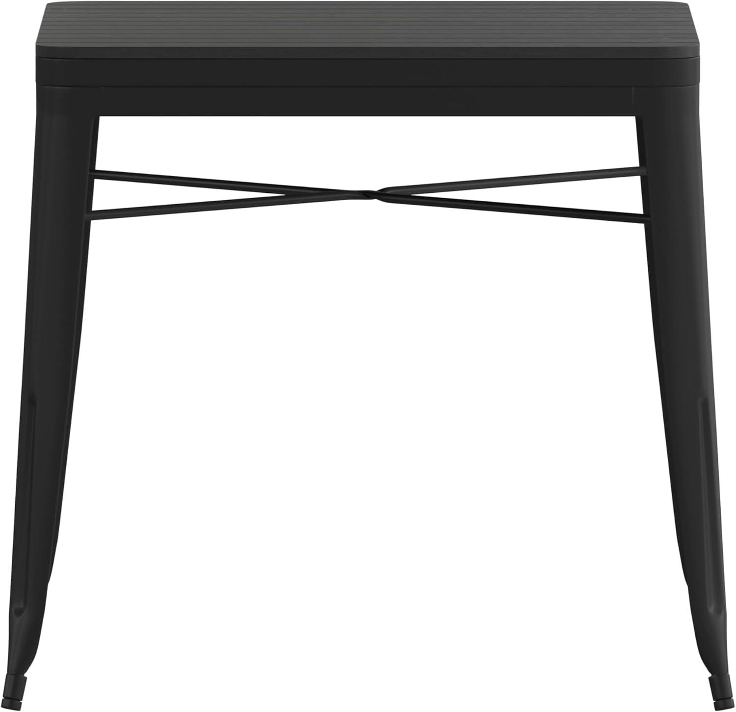 image:imageFlash Furniture Helvey Commercial 5 Piece Table and Chairs Set 4 Black Metal Chairs with Poly Resin Seats Black 315 Square Table with Poly Resin TopContemporary