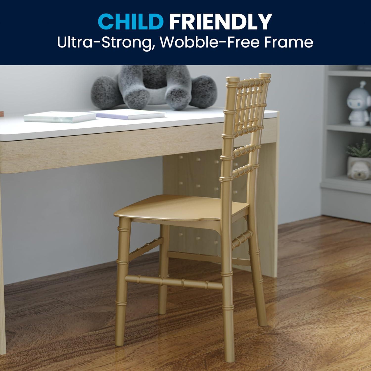 image:imageFlash Furniture Hercules Series Childrens Resin Event Chair CommercialResidential All Occasion Chair 330 lb Static Weight Capacity GoldGold