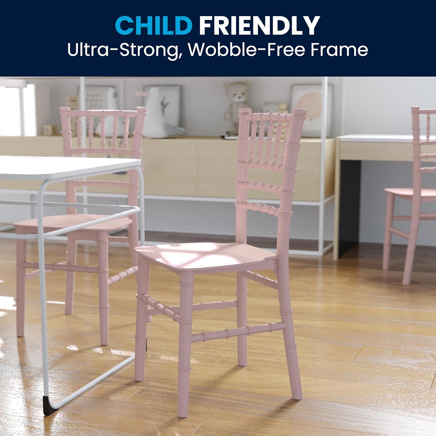image:imageFlash Furniture Hercules Series Childrens Resin Event Chair CommercialResidential All Occasion Chair 330 lb Static Weight Capacity GoldPink