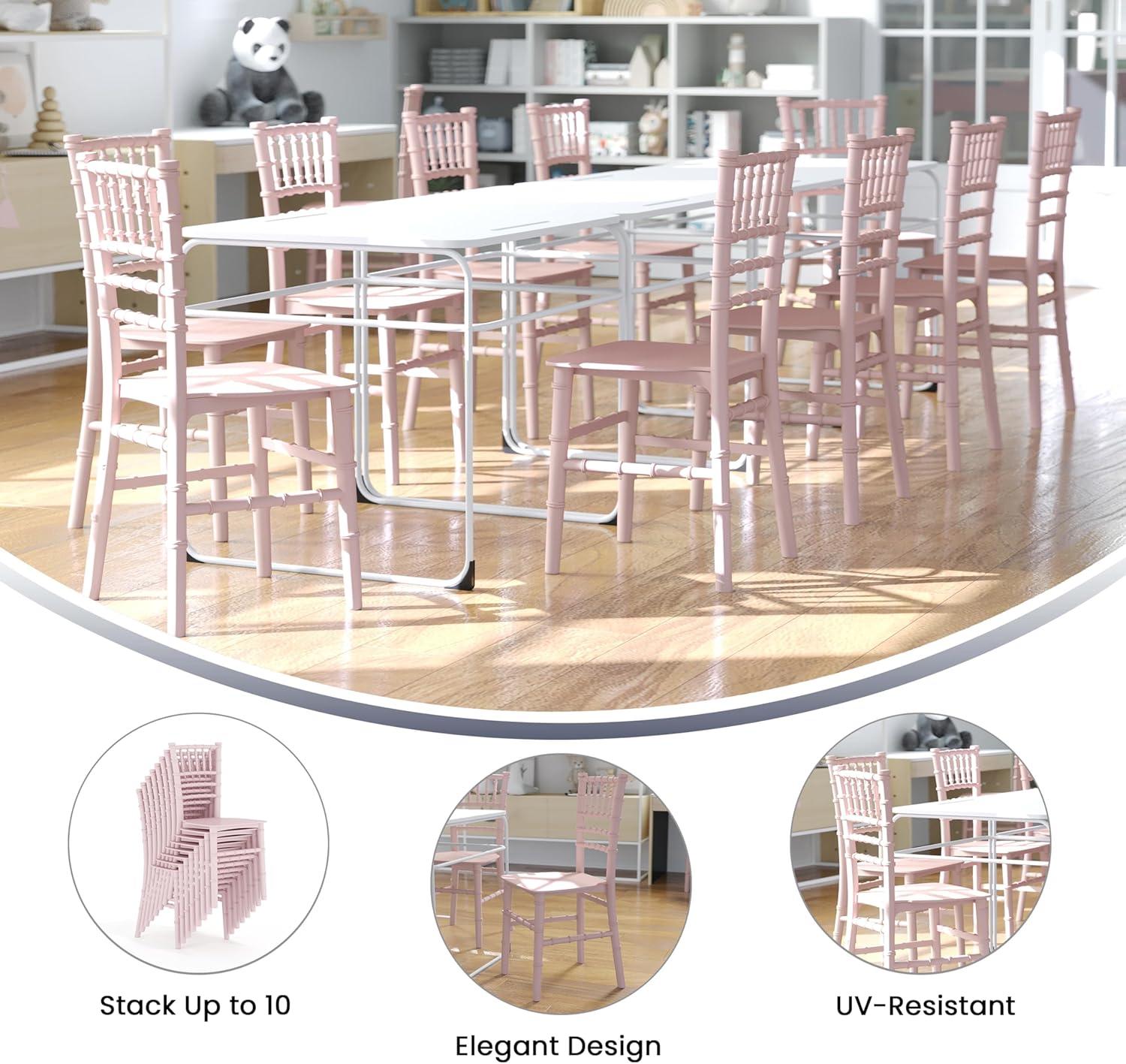 image:imageFlash Furniture Hercules Series Childrens Resin Event Chair CommercialResidential All Occasion Chair 330 lb Static Weight Capacity GoldPink