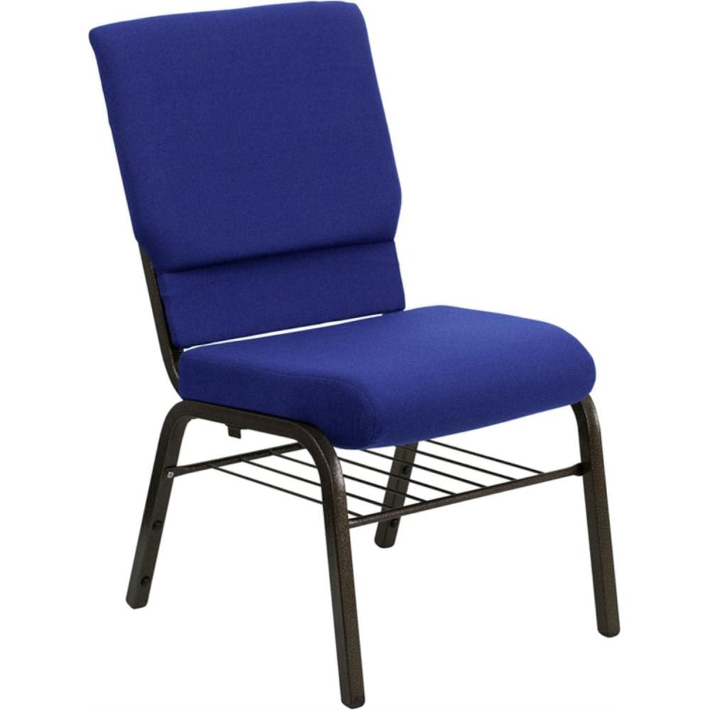 image:imageFlash Furniture 4 Pack HERCULES Series 185W Church Chair in Black Fabric with Book Rack Silver Vein FrameNavy Blue FabricGold Vein Frame