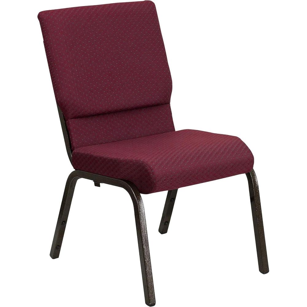 image:imageFlash Furniture 4 Pack HERCULES Series 185W Stacking Church Chair in Black Fabric Silver Vein FrameBurgundy Patterned FabricGold Vein Frame