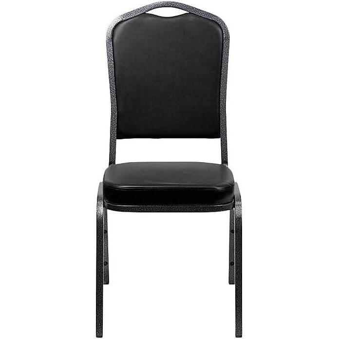 image:imageFlash Furniture DC01SVBKVY Vinyl Banquet Chair Black 10Pack FDC01SILVERVEINBKVYGG