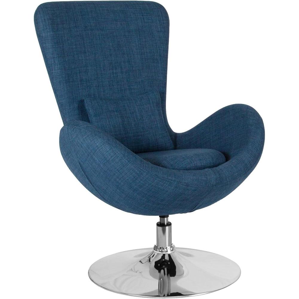 image:imageFlash Furniture Egg Series White LeatherSoft Side Reception ChairBlue Fabric