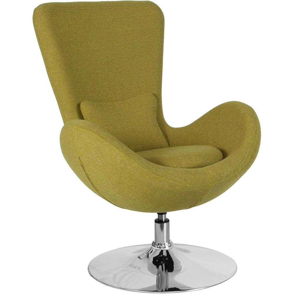 image:imageFlash Furniture Egg Series White LeatherSoft Side Reception ChairGreen Fabric