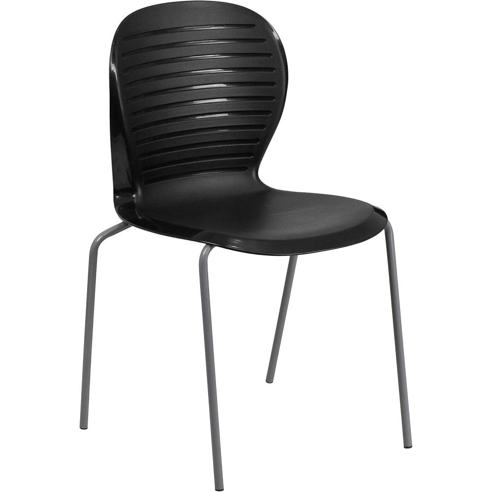 image:imageFlash Furniture HERCULES Series 551 lb Capacity White Stack ChairBlack
