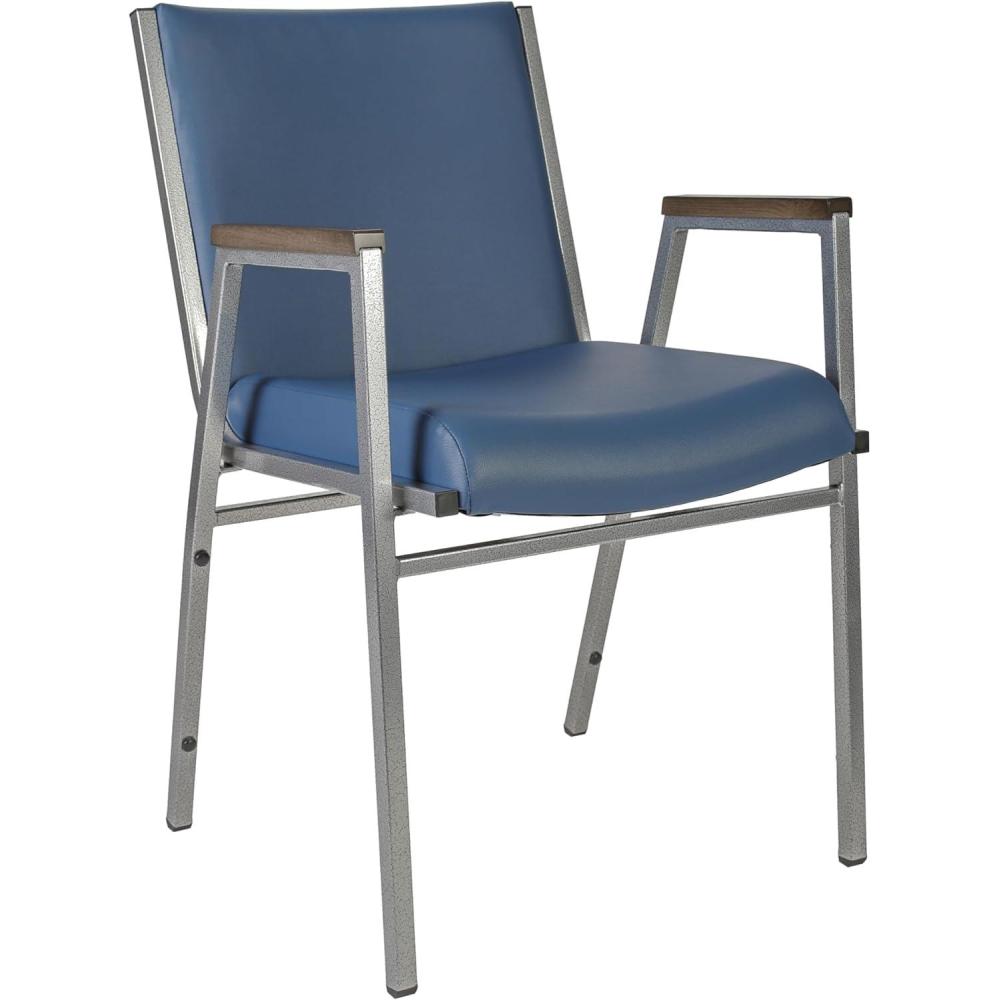 image:imageFlash Furniture HERCULES Series Heavy Duty Black Vinyl Stack Chair with Arms and Ganging BracketNavy Vinyl