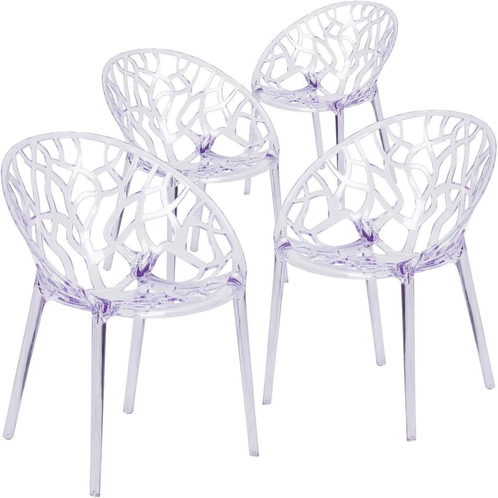 image:imageFlash Furniture Jonah 4 Pack Specter Series Transparent Stacking Side ChairSet of 4