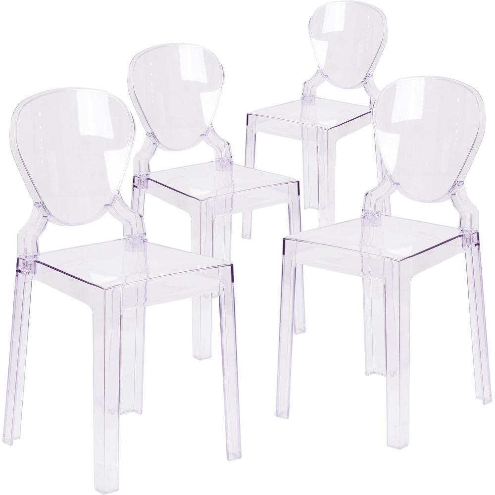 image:imageFlash Furniture Theo Ghost Chair with Tear Back in Transparent CrystalSet of 4