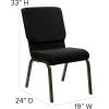 Flash Furniture 4 Pack HERCULES Series 18.5”W Stacking Church Chair in Black Fabric – Silver Vein Frame(Black Dot Patterned Fabric/Gold Vein Frame)