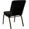 Flash Furniture 4 Pack HERCULES Series 18.5”W Stacking Church Chair in Black Fabric – Silver Vein Frame(Black Dot Patterned Fabric/Gold Vein Frame)