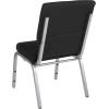 Flash Furniture 4 Pack HERCULES Series 18.5”W Stacking Church Chair in Black Fabric – Silver Vein Frame(Black Fabric/Silver Vein Frame)