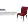 Flash Furniture 4 Pack HERCULES Series 18.5”W Stacking Church Chair in Black Fabric – Silver Vein Frame(Burgundy Fabric/Gold Vein Frame)