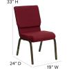 Flash Furniture 4 Pack HERCULES Series 18.5”W Stacking Church Chair in Black Fabric – Silver Vein Frame(Burgundy Fabric/Gold Vein Frame)