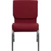 Flash Furniture 4 Pack HERCULES Series 18.5”W Stacking Church Chair in Black Fabric – Silver Vein Frame(Burgundy Fabric/Silver Vein Frame)