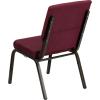 Flash Furniture 4 Pack HERCULES Series 18.5”W Stacking Church Chair in Black Fabric – Silver Vein Frame(Burgundy Patterned Fabric/Gold Vein Frame)