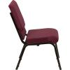 Flash Furniture 4 Pack HERCULES Series 18.5”W Stacking Church Chair in Black Fabric – Silver Vein Frame(Burgundy Patterned Fabric/Gold Vein Frame)