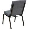 Flash Furniture 4 Pack HERCULES Series 18.5”W Stacking Church Chair in Black Fabric – Silver Vein Frame(Gray Fabric/Gold Vein Frame)
