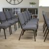 Flash Furniture 4 Pack HERCULES Series 18.5”W Stacking Church Chair in Black Fabric – Silver Vein Frame(Gray Fabric/Gold Vein Frame)