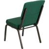 Flash Furniture 4 Pack HERCULES Series 18.5”W Stacking Church Chair in Black Fabric – Silver Vein Frame(Green Patterned Fabric/Gold Vein Frame)