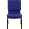 Flash Furniture 4 Pack HERCULES Series 18.5”W Stacking Church Chair in Black Fabric – Silver Vein Frame(Navy Blue Fabric/Gold Vein Frame)
