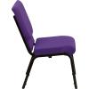 Flash Furniture 4 Pack HERCULES Series 18.5”W Stacking Church Chair in Black Fabric – Silver Vein Frame(Purple Fabric/Gold Vein Frame)