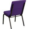 Flash Furniture 4 Pack HERCULES Series 18.5”W Stacking Church Chair in Black Fabric – Silver Vein Frame(Purple Fabric/Gold Vein Frame)