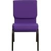 Flash Furniture 4 Pack HERCULES Series 18.5”W Stacking Church Chair in Black Fabric – Silver Vein Frame(Purple Fabric/Gold Vein Frame)