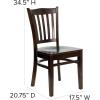 Flash Furniture 4 Pack HERCULES Series Vertical Slat Back Walnut Wood Restaurant Chair
