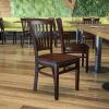 Flash Furniture 4 Pack HERCULES Series Vertical Slat Back Walnut Wood Restaurant Chair