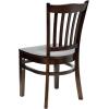 Flash Furniture 4 Pack HERCULES Series Vertical Slat Back Walnut Wood Restaurant Chair