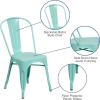 Flash Furniture Commercial Grade Mint Green Metal Indoor-Outdoor Stackable Chair(Mint Green)