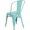 Flash Furniture Commercial Grade Mint Green Metal Indoor-Outdoor Stackable Chair(Mint Green)