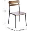 Flash Furniture Cyprus Commercial Grade Wood Dining Chair, Metal Frame, Solid Wood Seat and Back, Floor Glides, Set of 2, White/Antique White(Antique Copper)